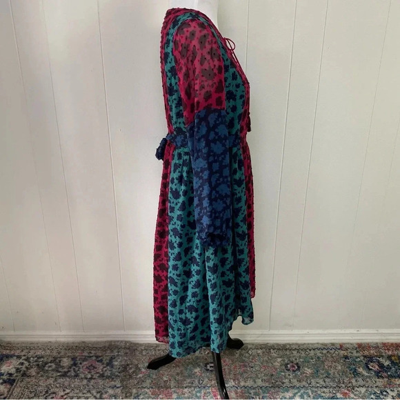 Matilda Jane A Little Party Dress Swiss Dot Color Block Long Sleeve Dress Size S - Picture 4 of 16